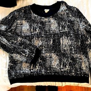 Shiny retro top, black and silver